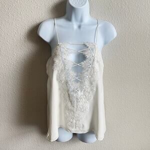 Cami NYC The Charlie White Lace Silk Cami Women's S Tank Top Sexy Feminine